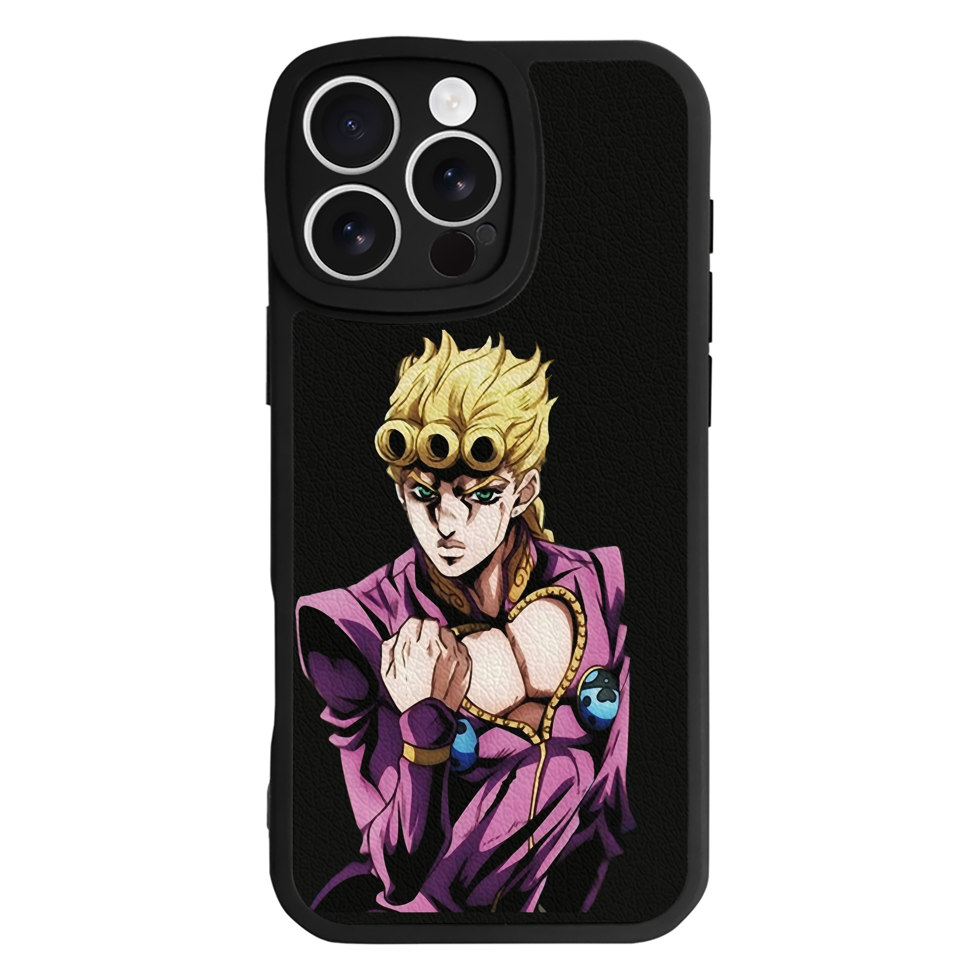 （画像用） ジョジョの奇妙な冒険 ジョルノ?ジョバァーナ JoJo's Bizarre Adventure Giorno Giovanna 【iPhone 16シリーズ対応】シリコンスマホケース（レザー調） 材質：シリコン